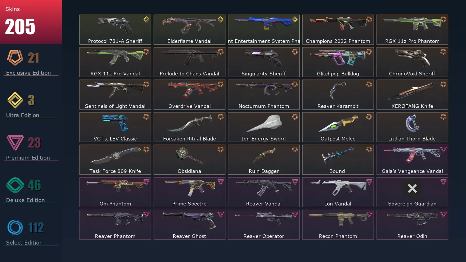 [Valorant] | EU | Level 327 | 29 Agents | 205 Skins — Valorant account
