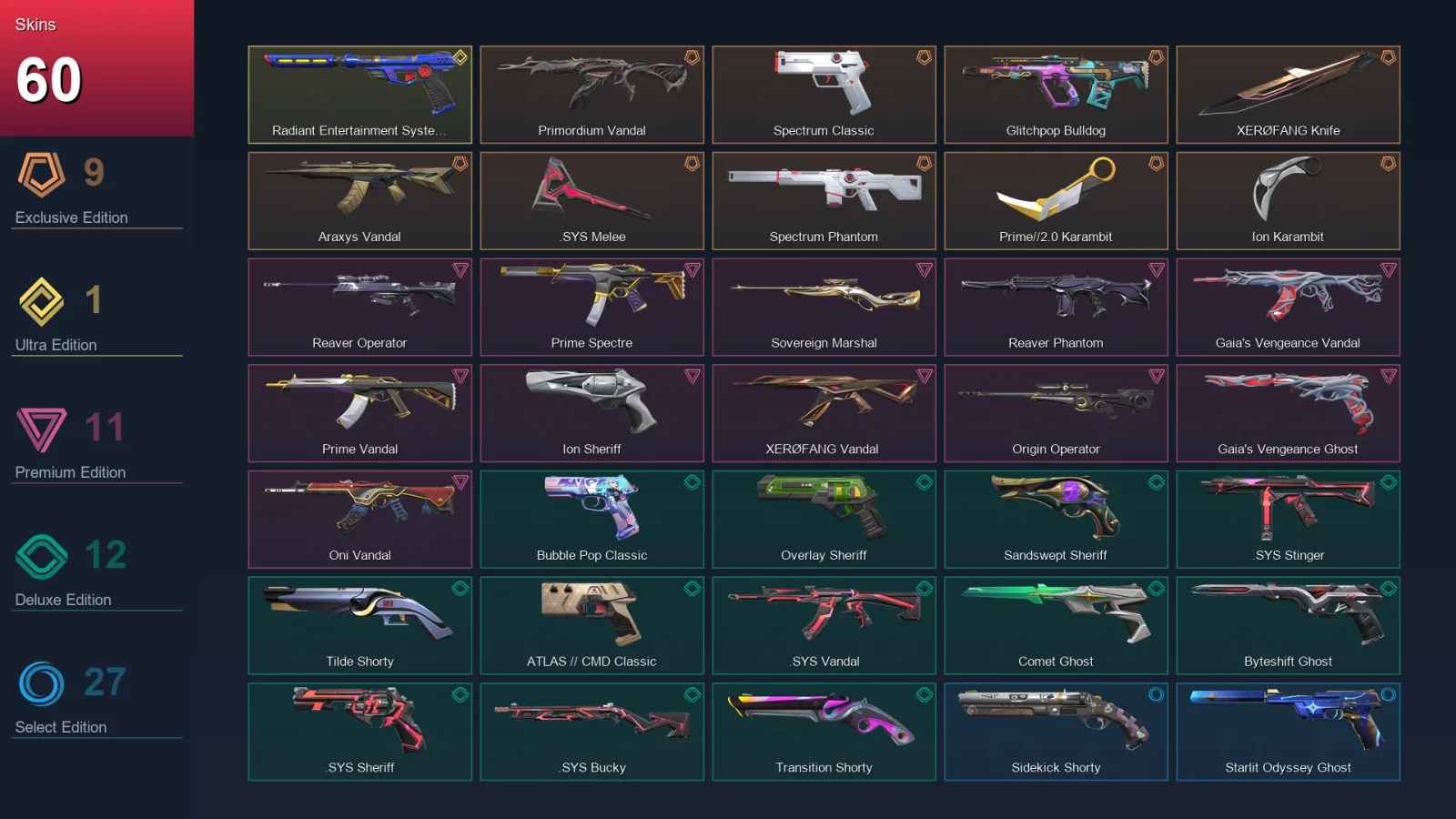 BR | Lv440 | Unranked | 60 Skin | 27 Agent | 125 Buddy — Valorant account