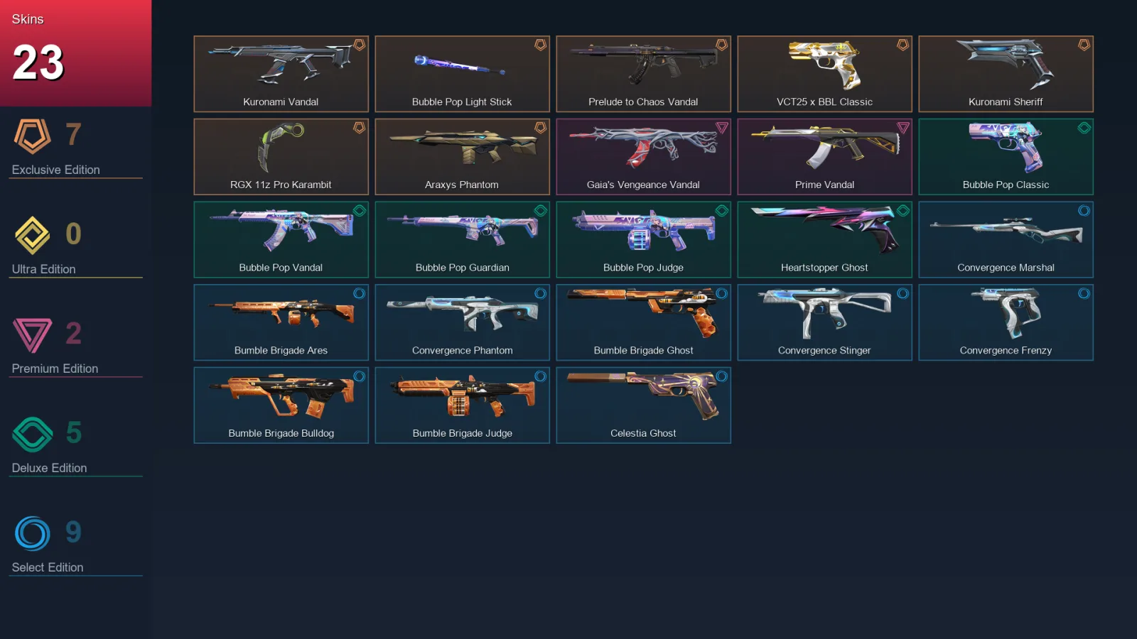 EU | Lv77 | Unranked | 23 Skin | 27 Agent | 43 Buddy