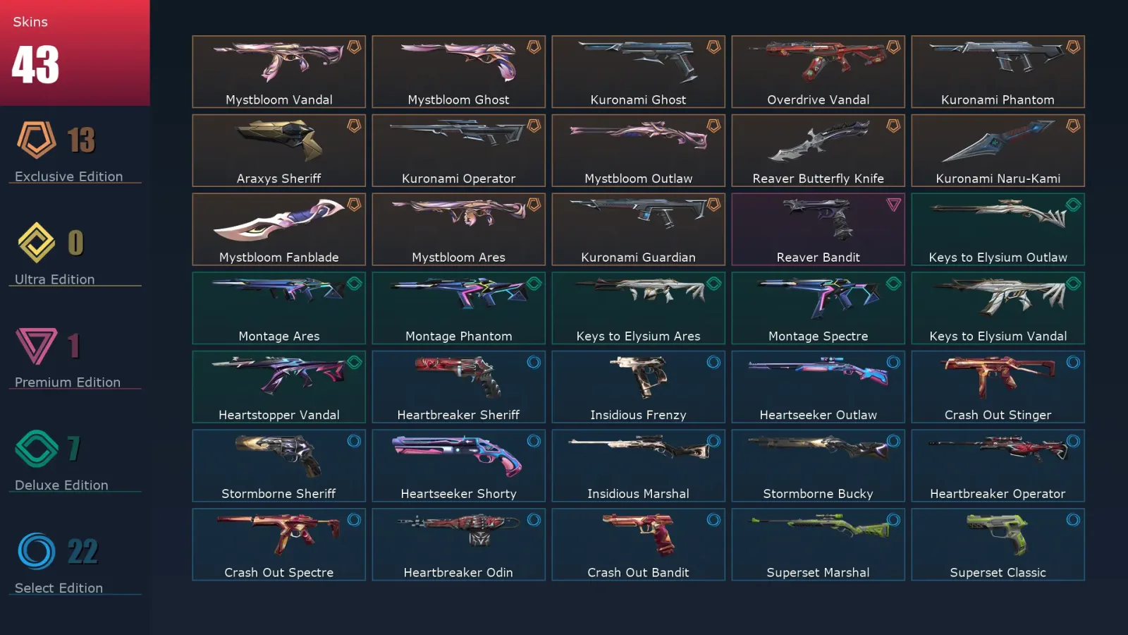 [Valorant] | EU | Level 37 | Gold 2 | 12 Agents | 43 Skins — Valorant account