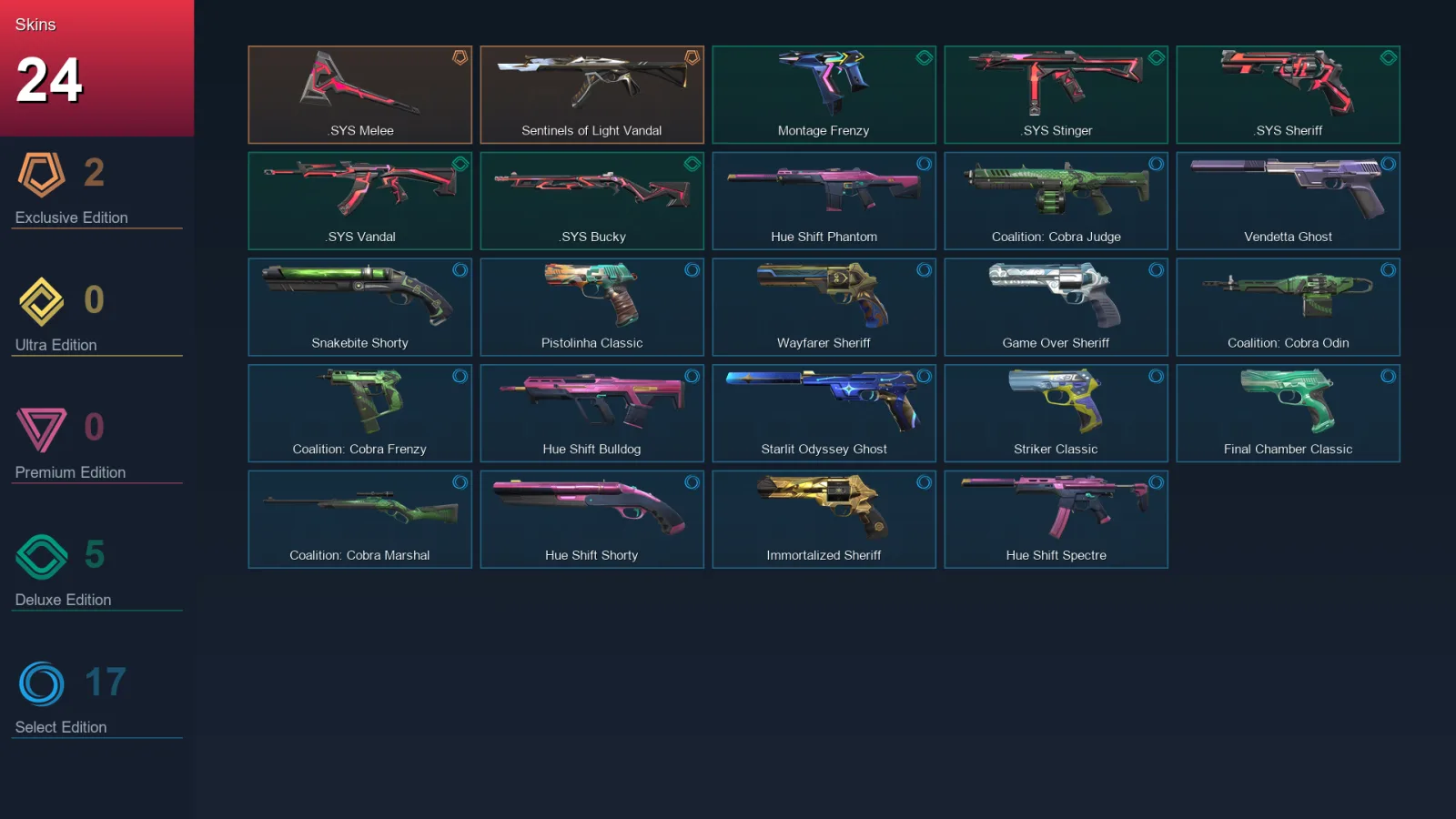 EU | Lv181 | Unranked | 24 Skin | 28 Agent | 77 Buddy — Valorant account