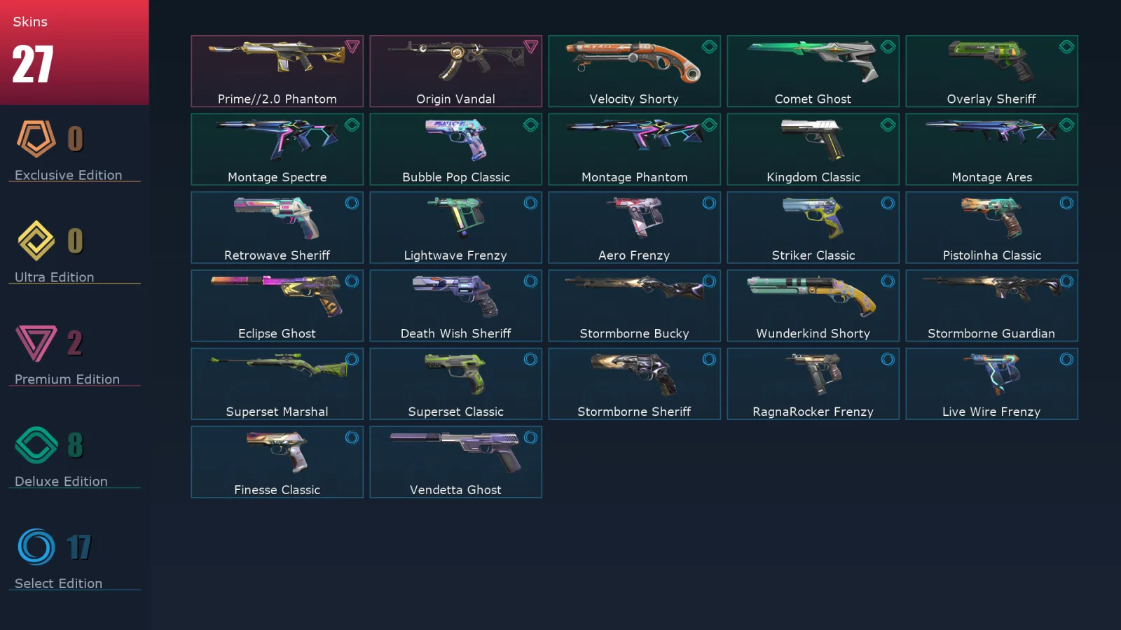 [Valorant] | EU | Level 346 | Silver 2 | 29 Agents | 27 Skins