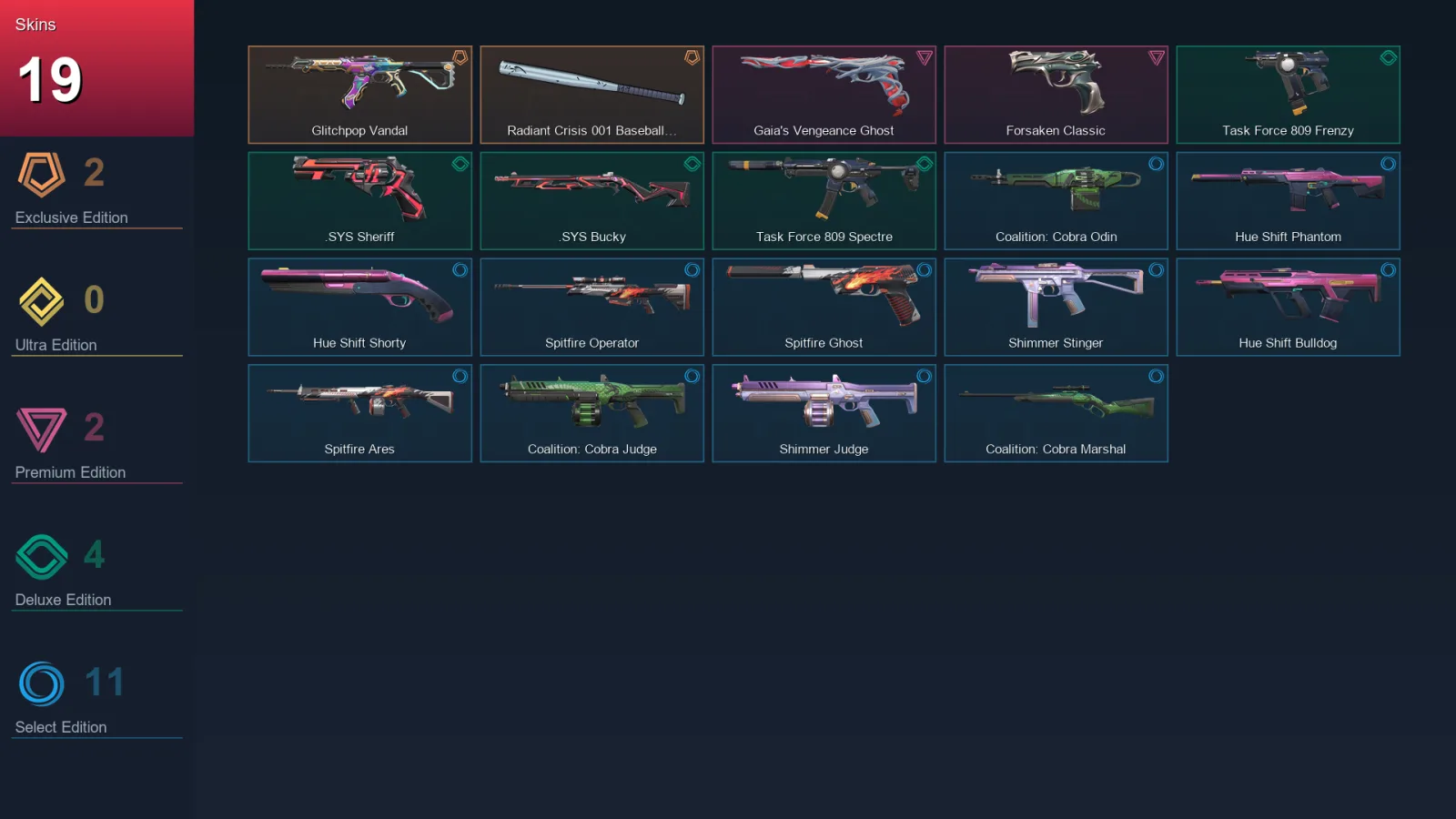 AP | Lv25 | Unranked | 19 Skin | 11 Agent | 15 Buddy