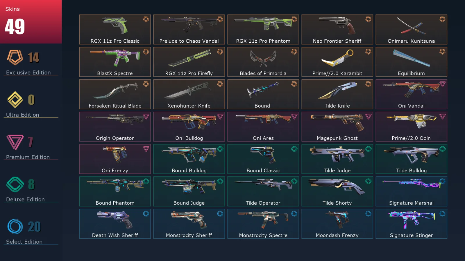[Valorant] | EU | Level 138 | 28 Agents | 49 Skins