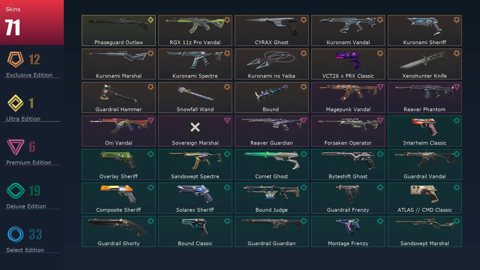 [Valorant] | EU | Level 254 | 29 Agents | 71 Skins — Valorant account