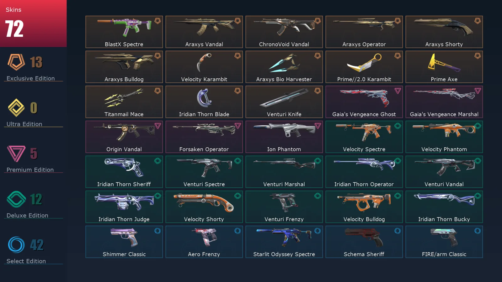 [Valorant] | EU | Level 300 | 28 Agents | 72 Skins