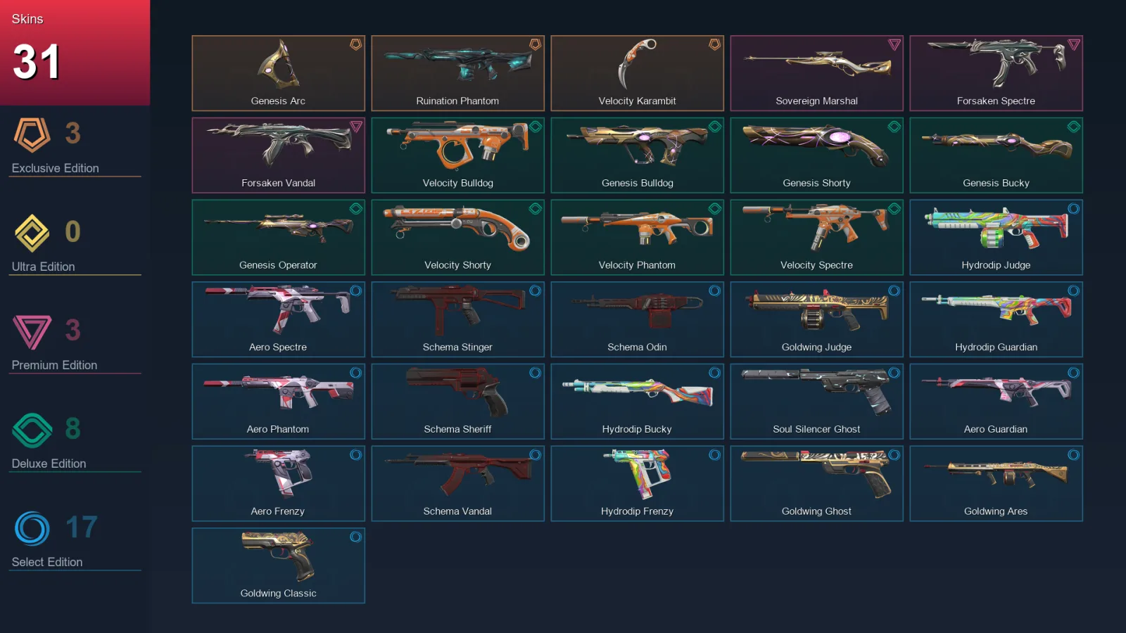 AP | Lv88 | Unranked | 31 Skin | 25 Agent | 36 Buddy