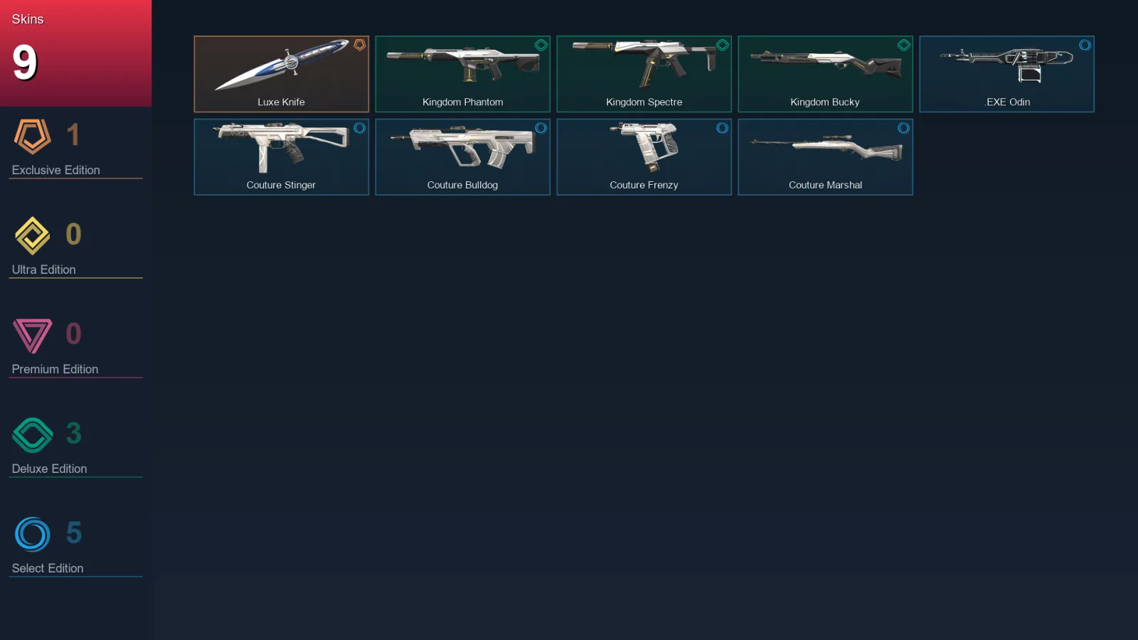 EU | Lv1 | Unranked | 9 Skin | 10 Agent | 12 Buddy