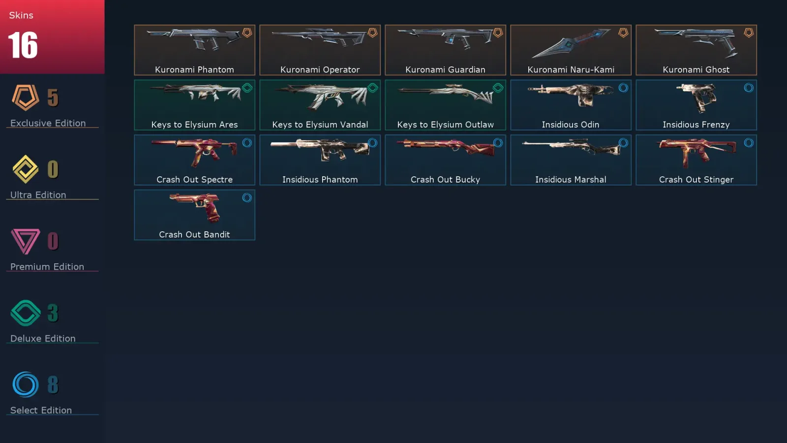 [Valorant] | EU | Level 25 | Diamond 1 | 9 Agents | 16 Skins — Valorant account