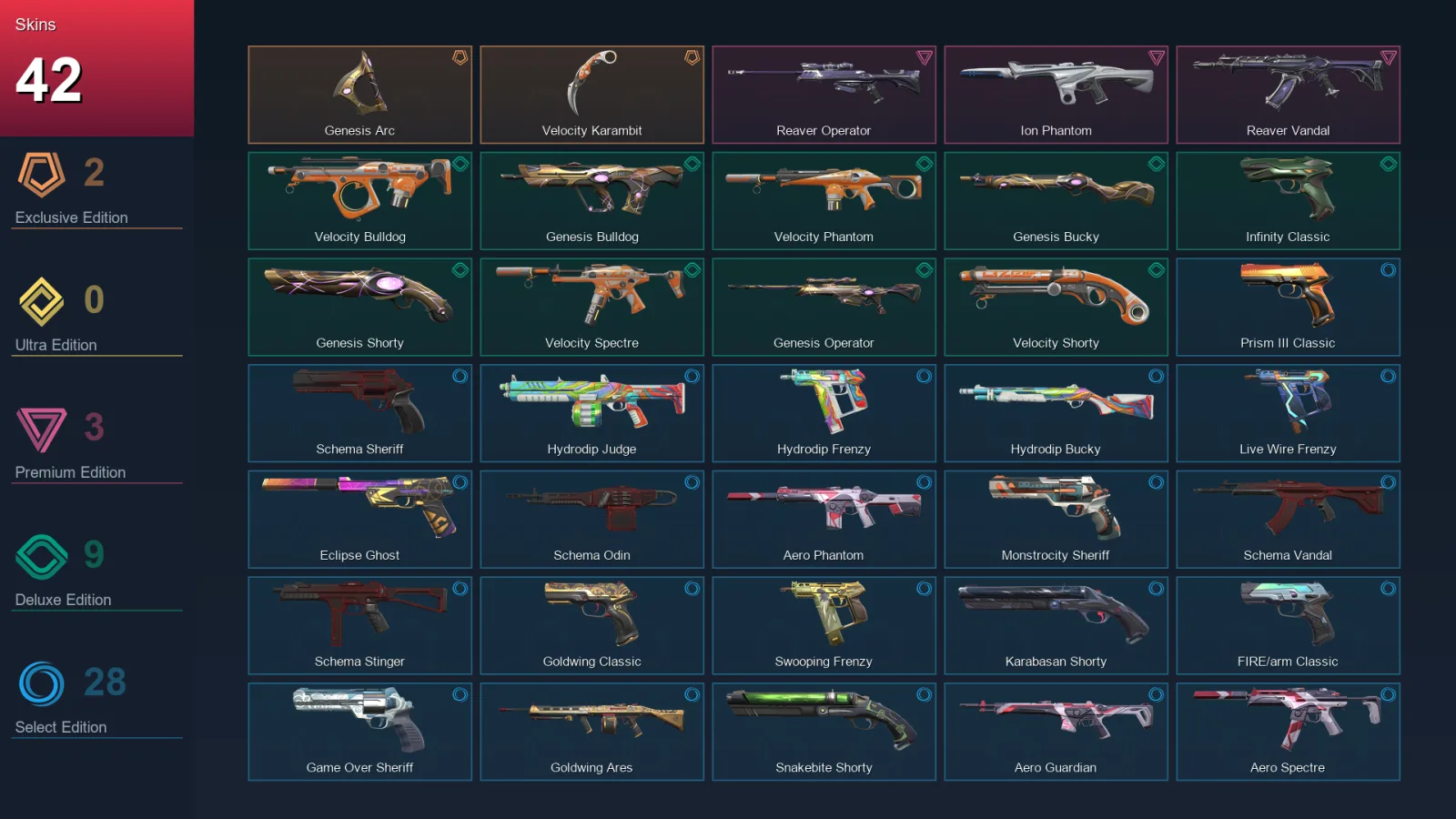 AP | Lv173 | Unranked | 42 Skin | 23 Agent | 76 Buddy