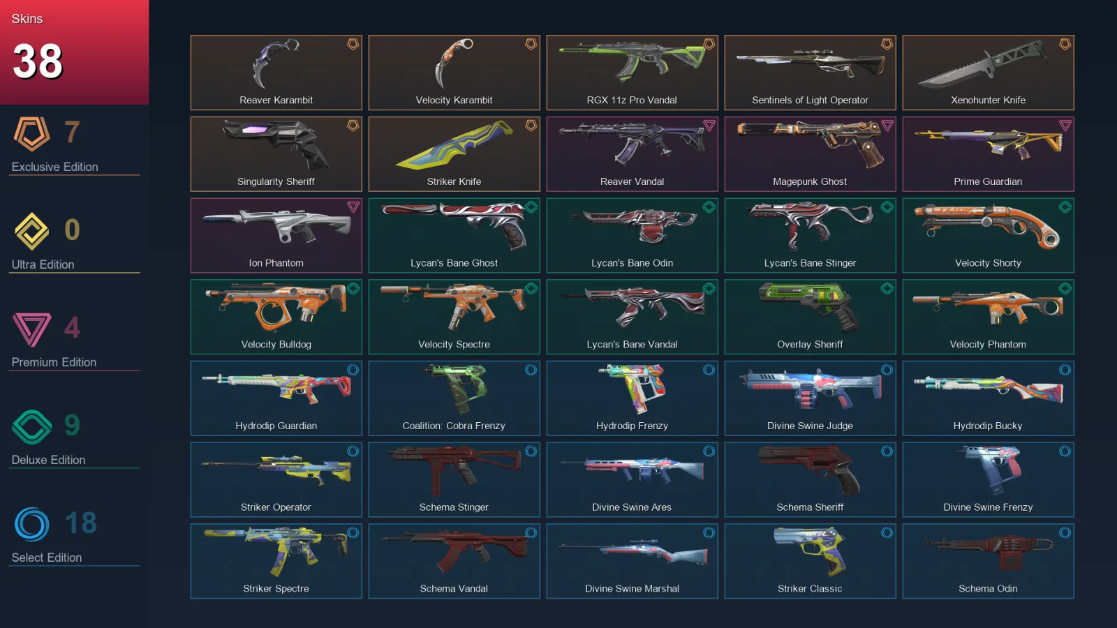 AP | Lv77 | Unranked | 38 Skin | 23 Agent | 47 Buddy