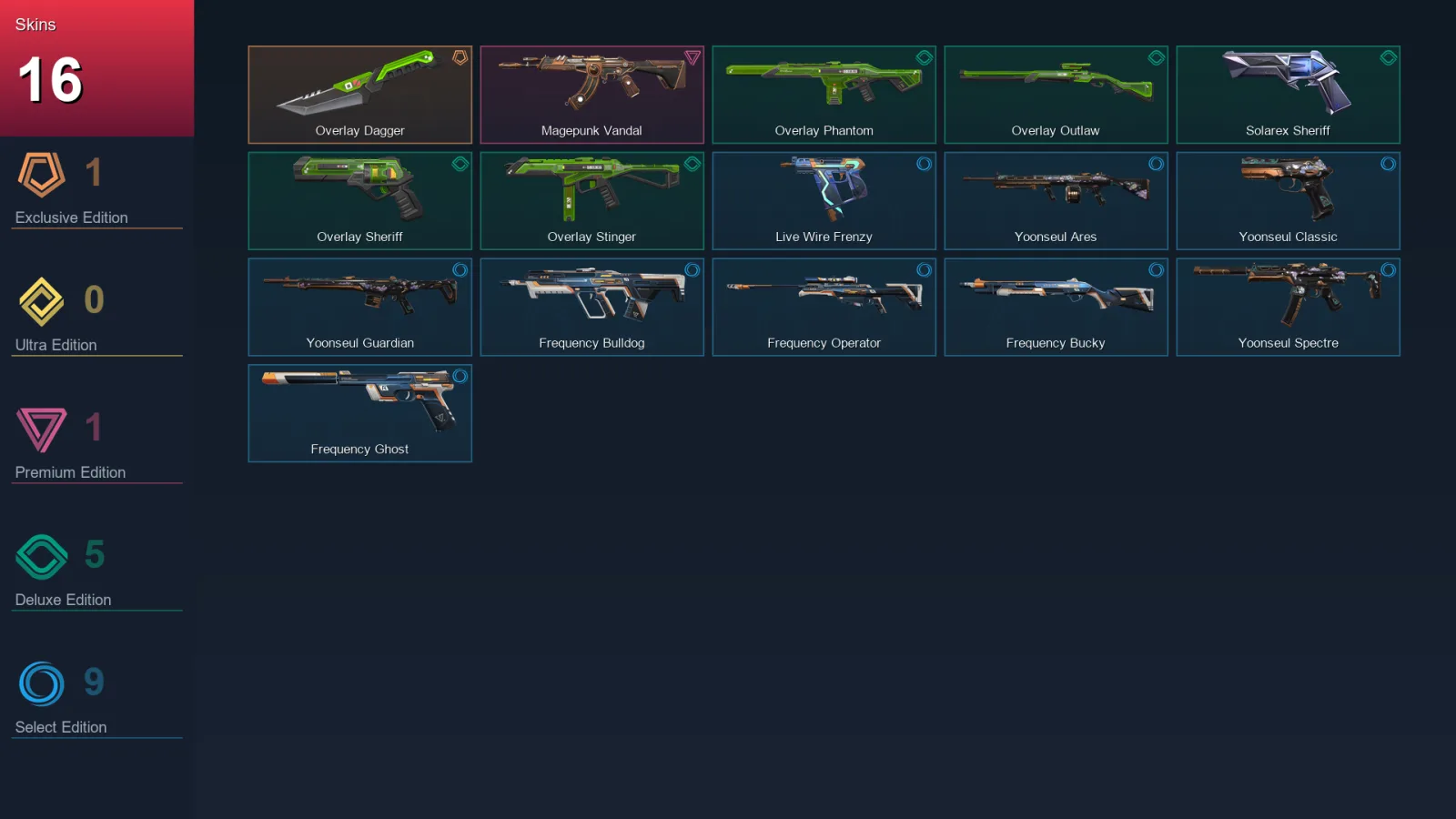 EU | Lv120 | Unranked | 16 Skin | 28 Agent | 49 Buddy — Live Wire Frenzy