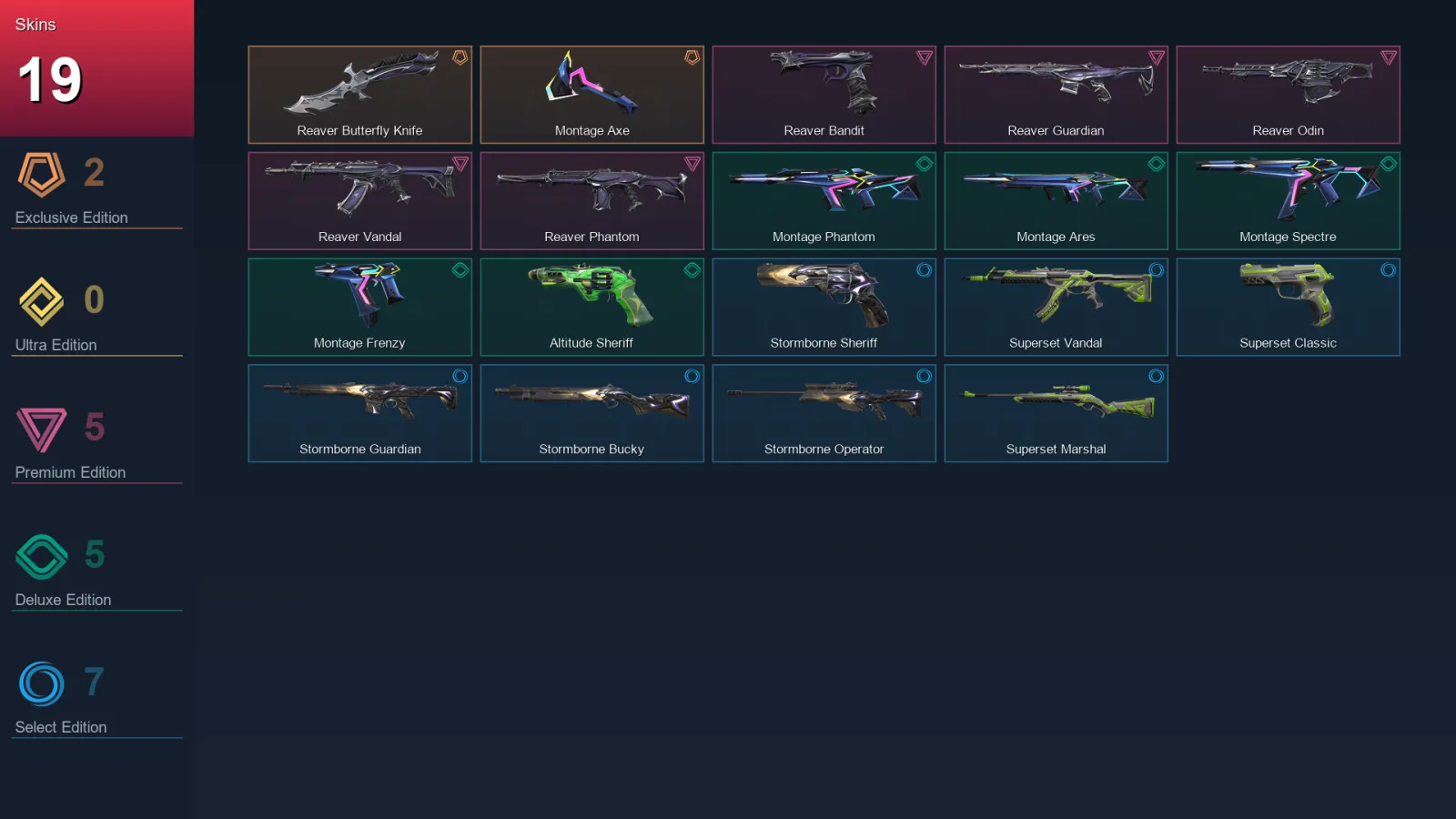 EU | Lv26 | Unranked | 19 Skin | 9 Agent | 13 Buddy