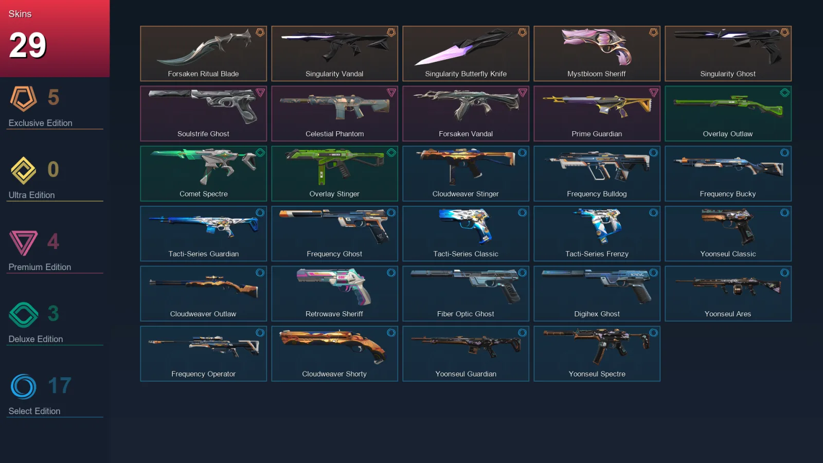 EU | Lv103 | Unranked | 29 Skin | 27 Agent | 47 Buddy