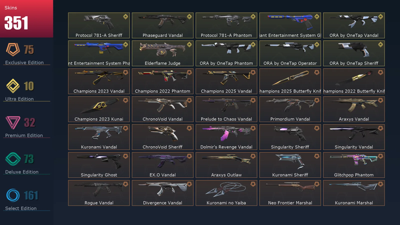 [Valorant] | EU | Level 460 | 29 Agents | 351 Skins