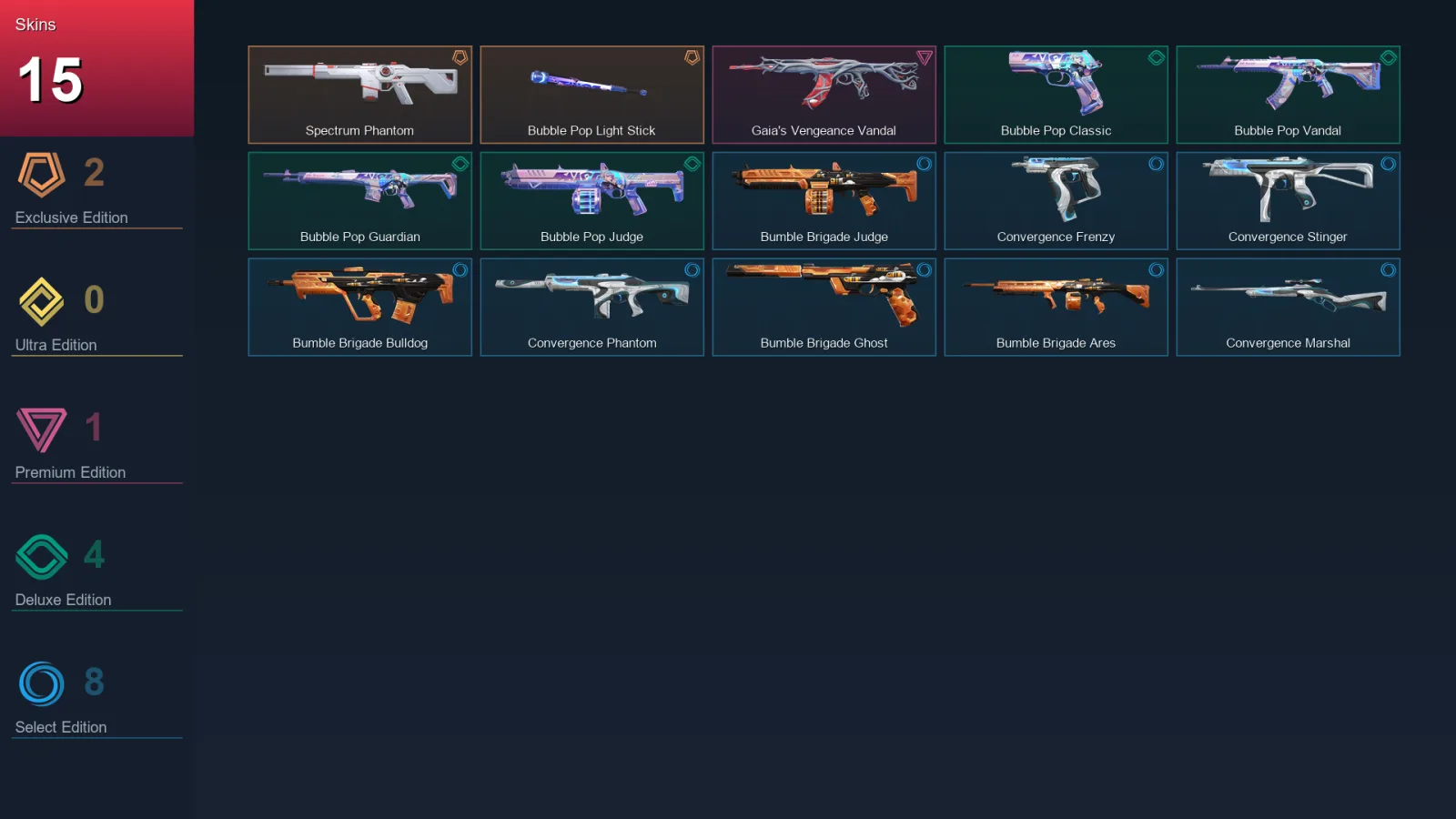 AP | Lv55 | Unranked | 15 Skin | 18 Agent | 27 Buddy