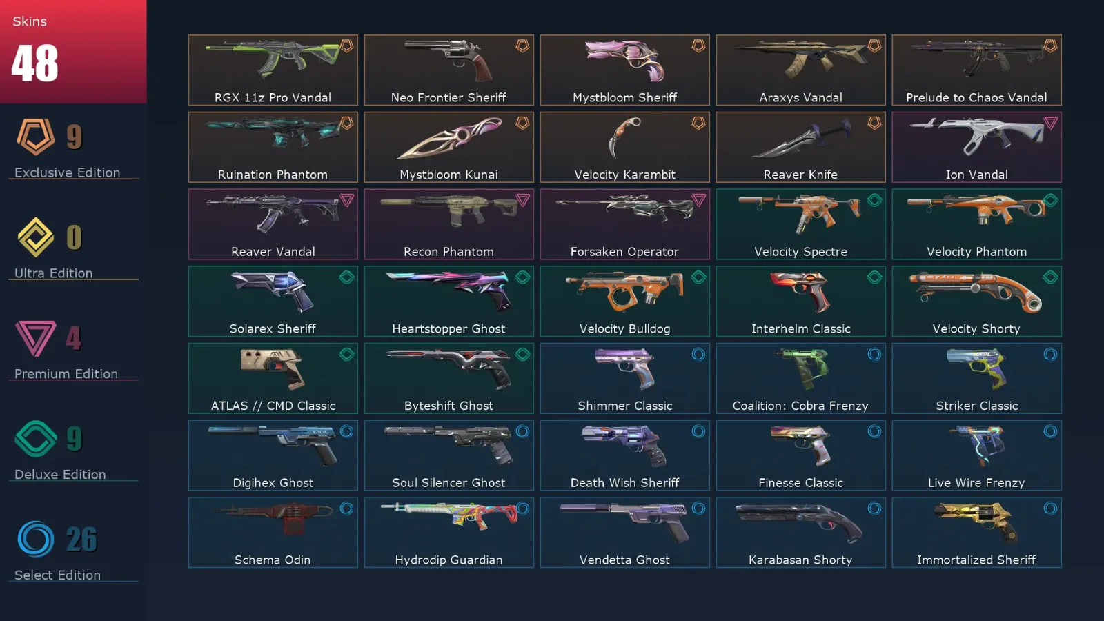 [Valorant] | EU | Level 421 | 28 Agents | 48 Skins — Valorant account
