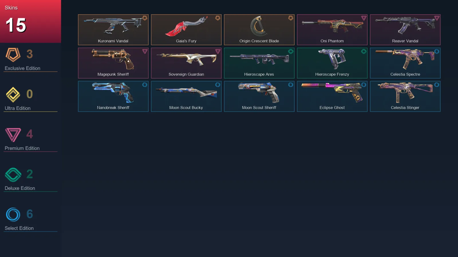 AP | Lv77 | Unranked | 15 Skin | 22 Agent | 34 Buddy