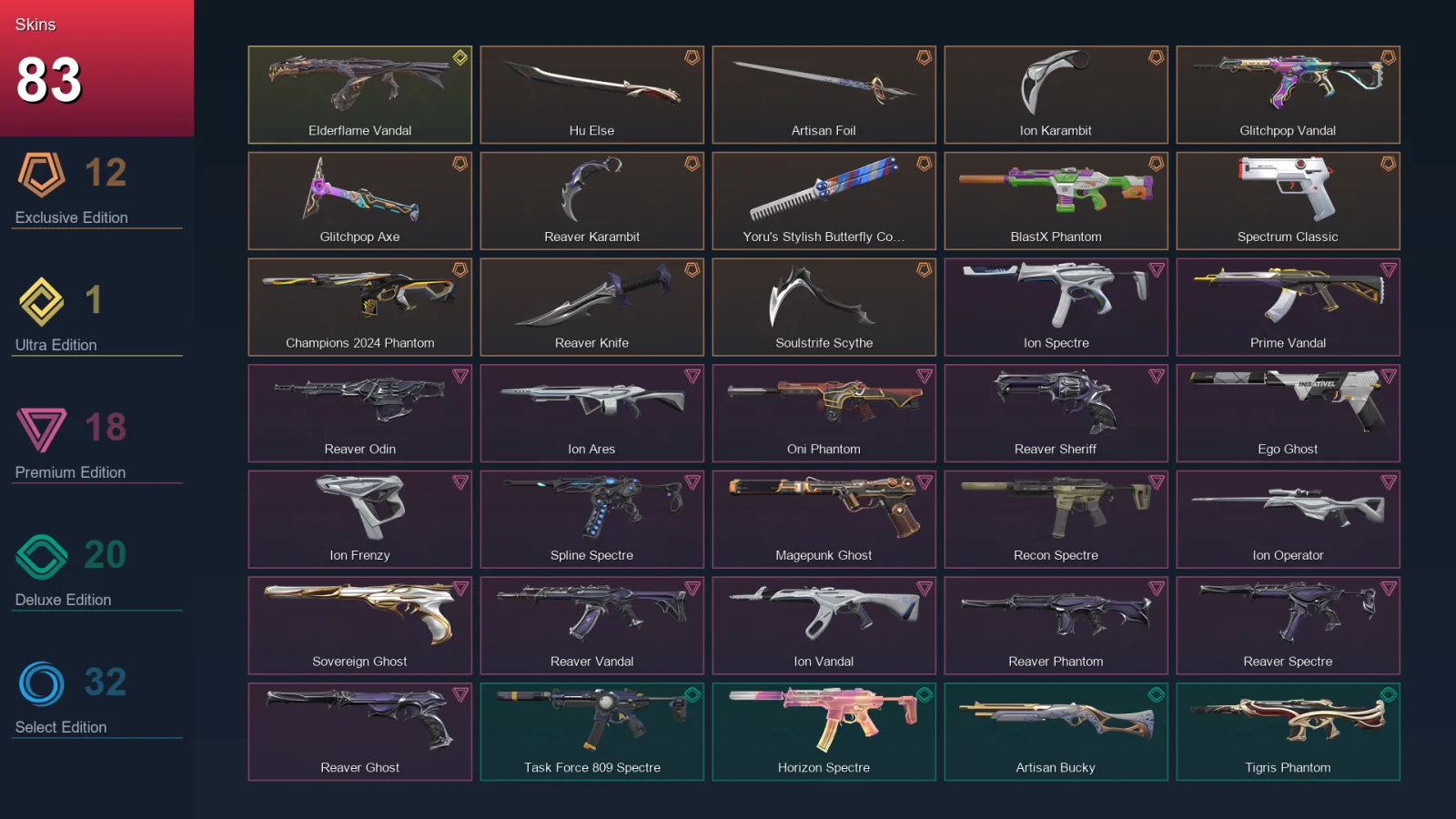 NA | Lv64 | Unranked | 83 Skin | 22 Agent | 56 Buddy