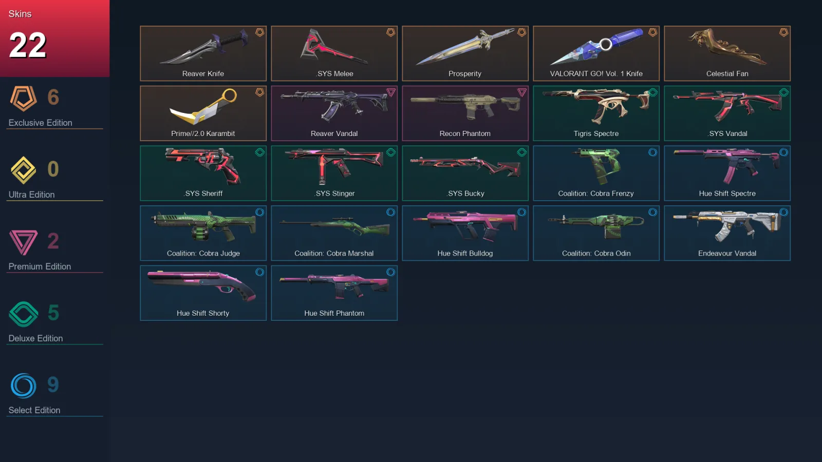 NA | Lv47 | Unranked | 22 Skin | 16 Agent | 25 Buddy — Valorant account