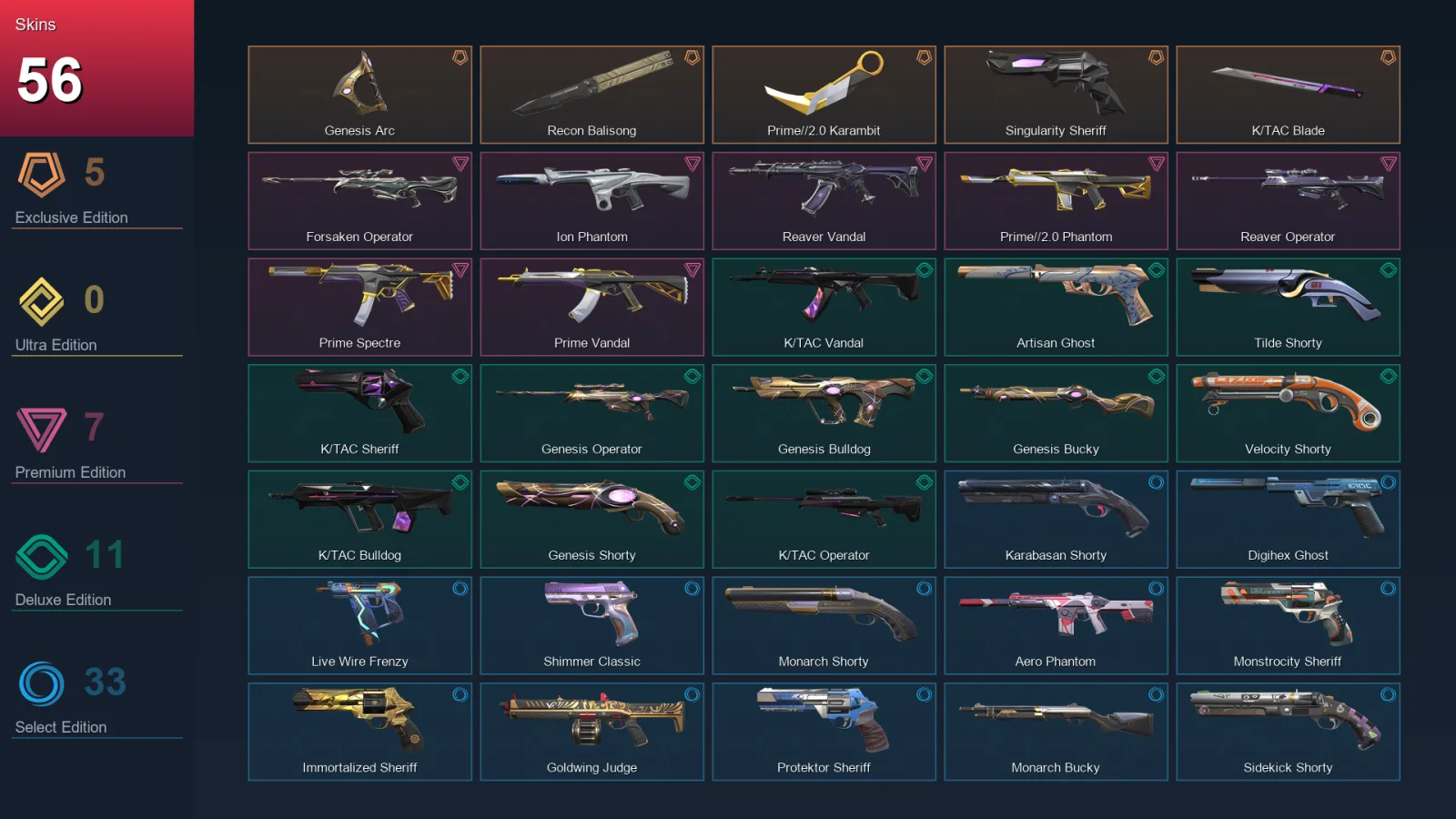 AP | Lv332 | Unranked | 56 Skin | 26 Agent | 108 Buddy