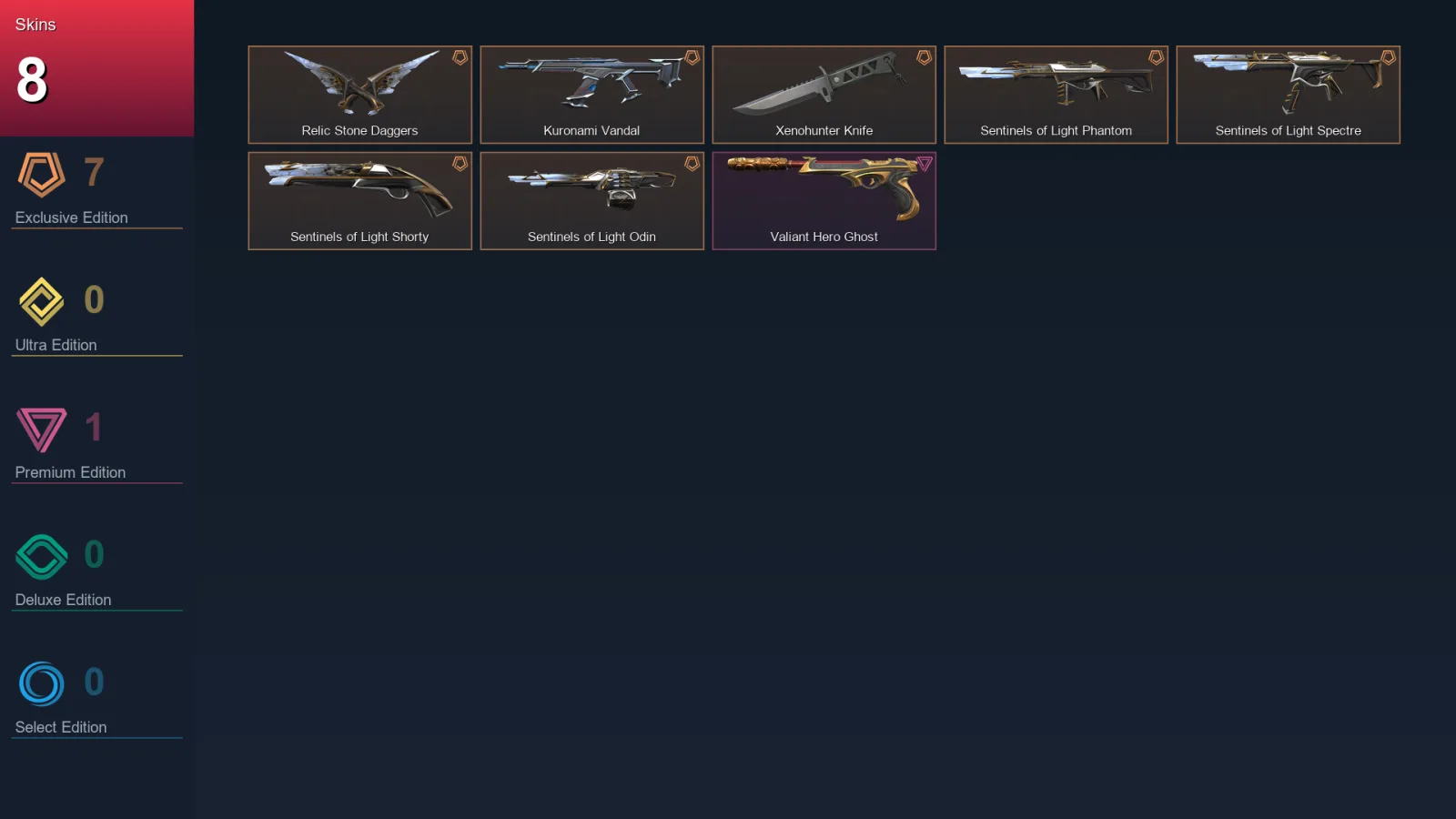 NA | Lv16 | Unranked | 8 Skin | 7 Agent | 8 Buddy