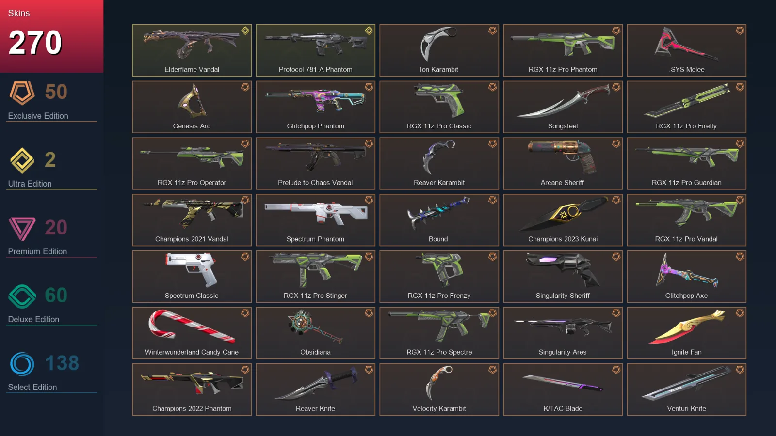 EU | Lv303 | Unranked | 270 Skin | 23 Agent | 215 Buddy