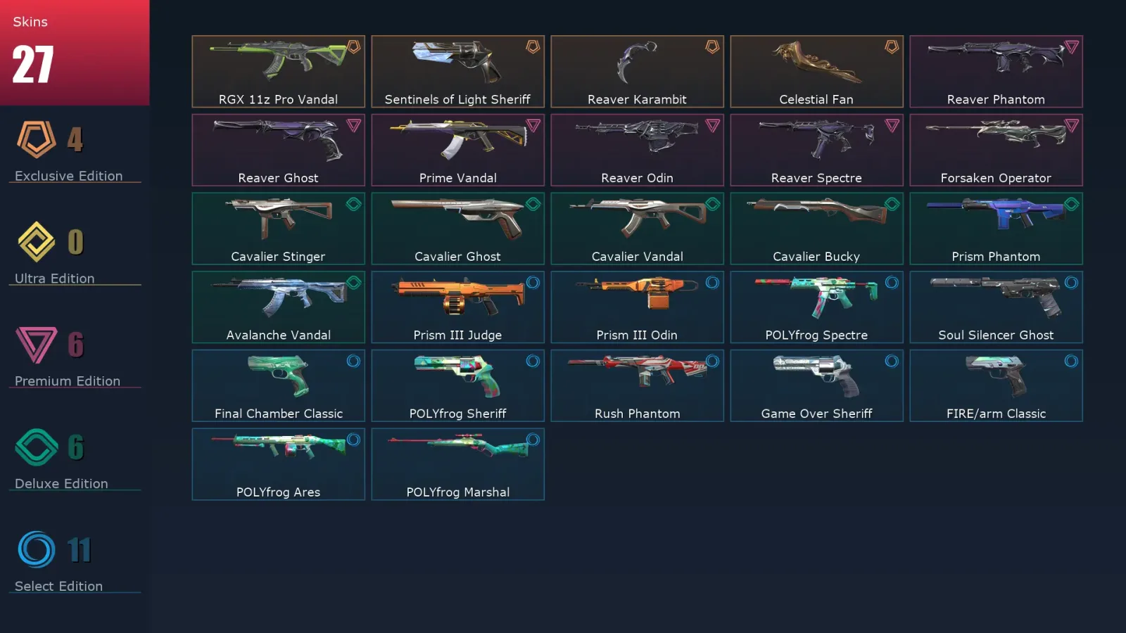 [Valorant] | EU | Level 111 | Diamond 2 | 24 Agents | 27 Skins — Valorant account