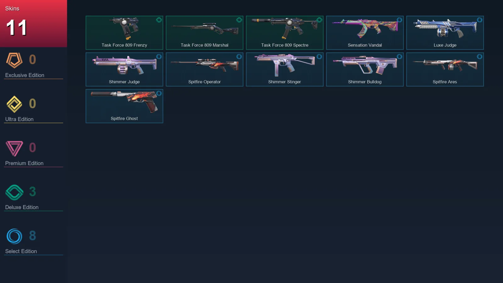 AP | Lv21 | Unranked | 11 Skin | 8 Agent | 7 Buddy