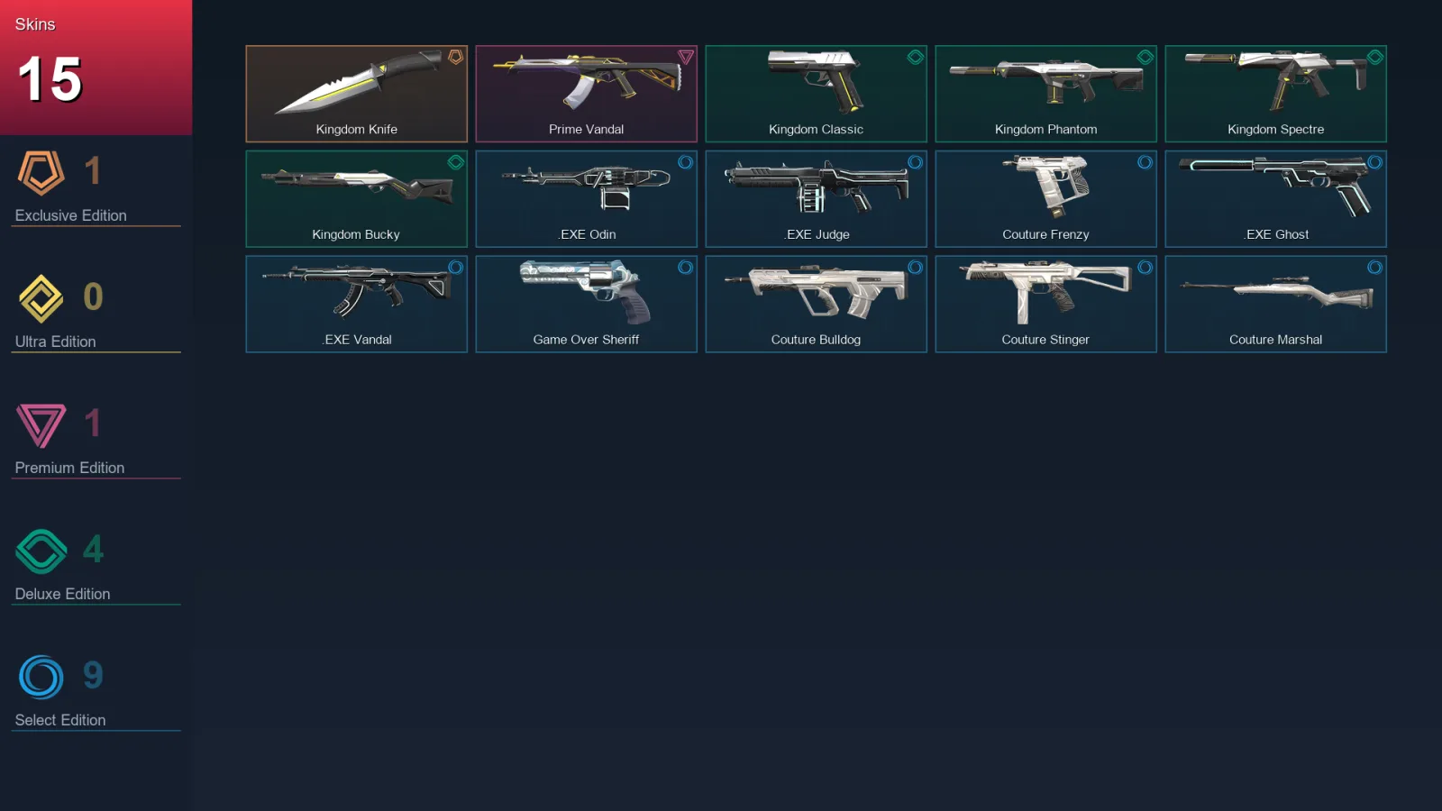 EU | Lv48 | Unranked | 15 Skin | 13 Agent | 23 Buddy
