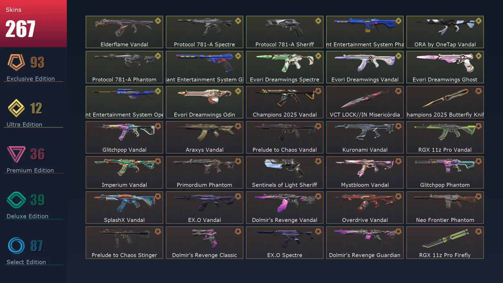 [Valorant] | EU | Level 226 | 29 Agents | 267 Skins