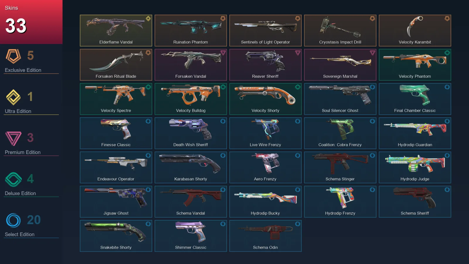 AP | Lv161 | Unranked | 33 Skin | 22 Agent | 61 Buddy — Valorant account