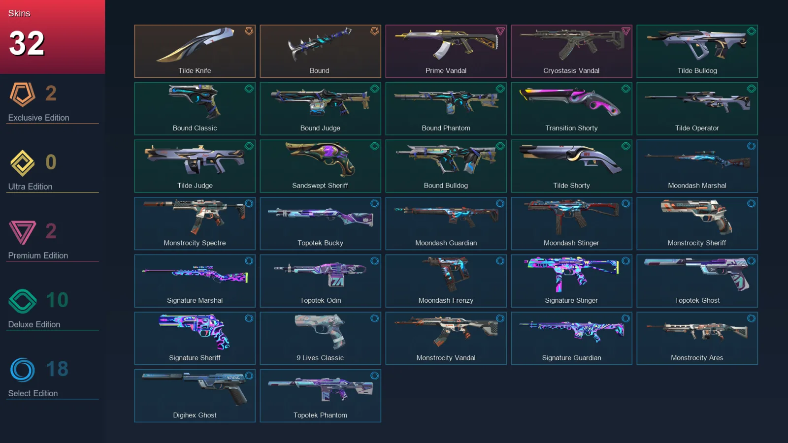 EU | Lv128 | Unranked | 32 Skin | 23 Agent | 49 Buddy