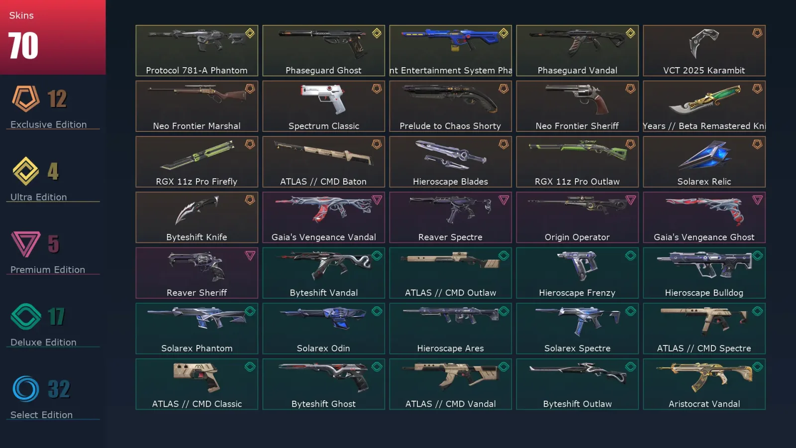[Valorant] | EU | Level 88 | 22 Agents | 70 Skins — Valorant account