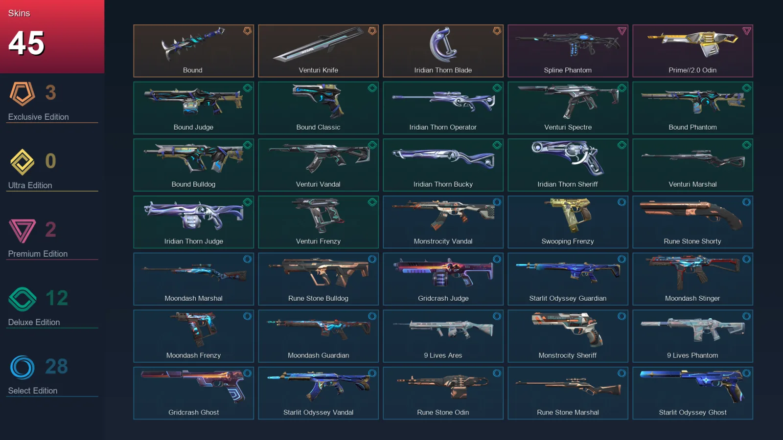 AP | Lv116 | Unranked | 45 Skin | 21 Agent | 48 Buddy