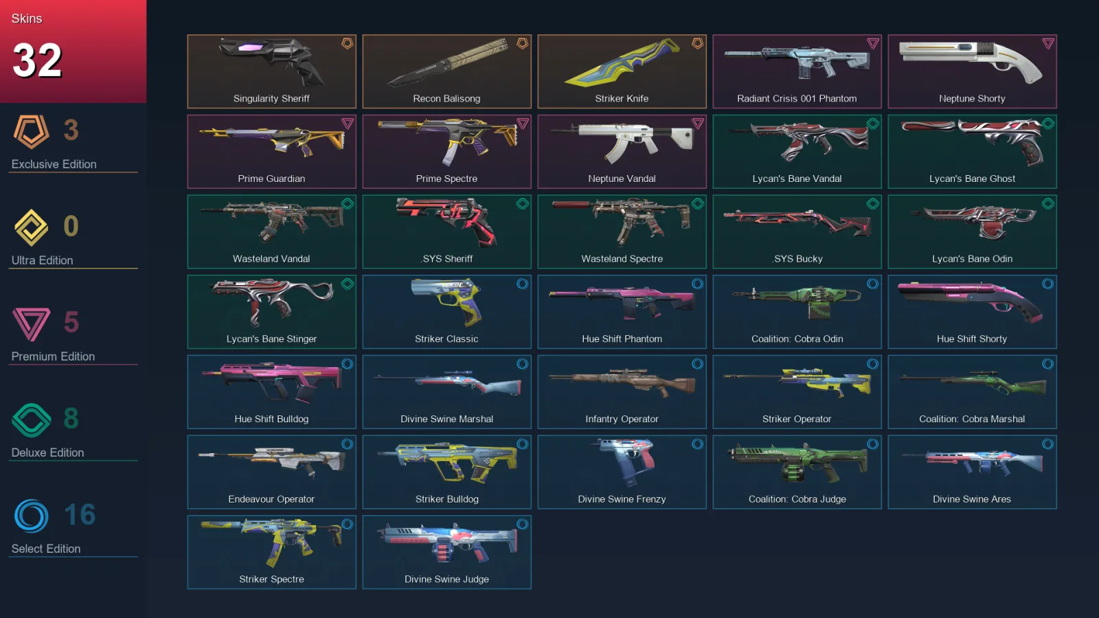AP | Lv70 | Unranked | 32 Skin | 29 Agent | 41 Buddy — Valorant account