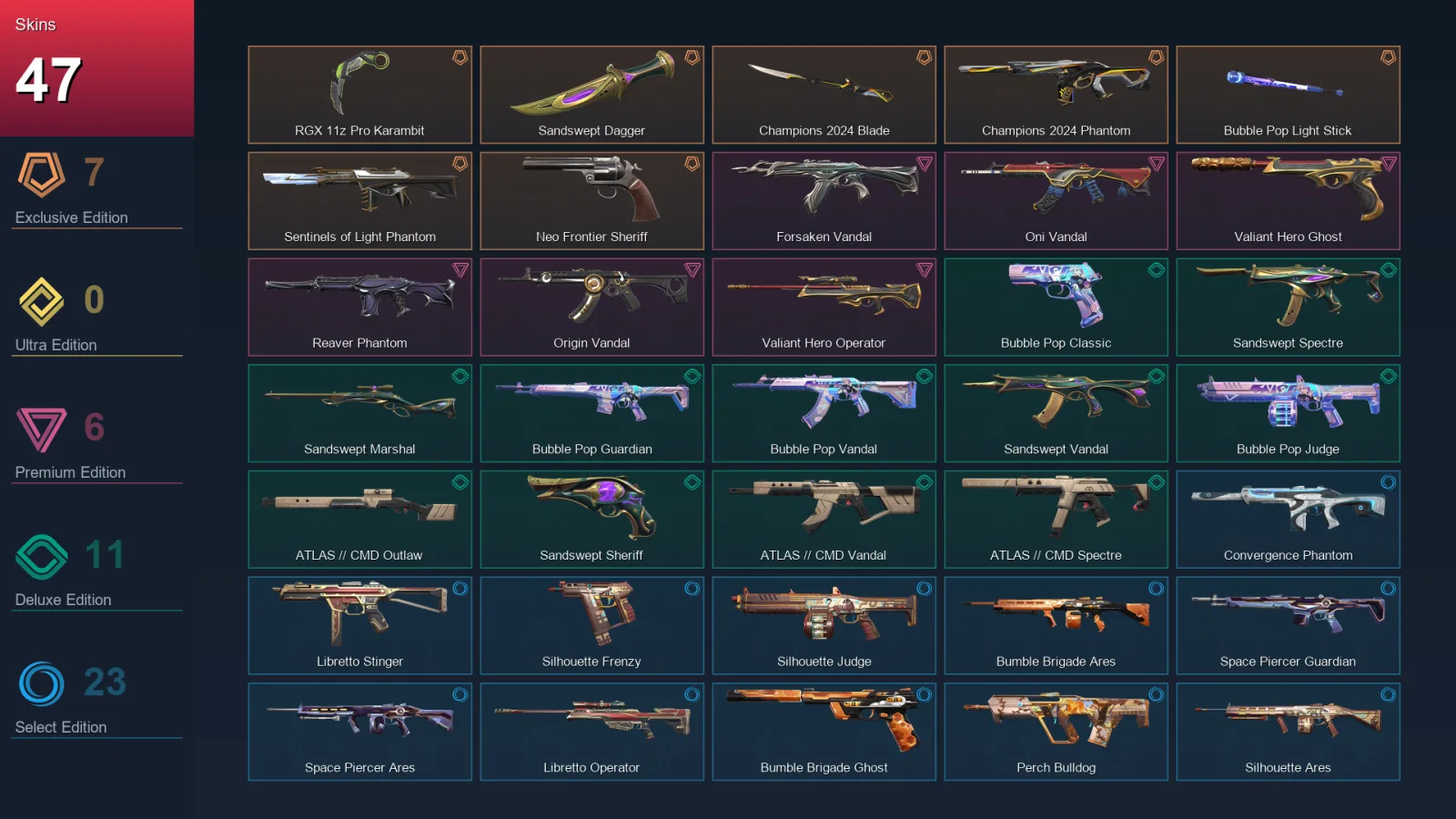 BR | Lv91 | Unranked | 47 Skin | 26 Agent | 52 Buddy