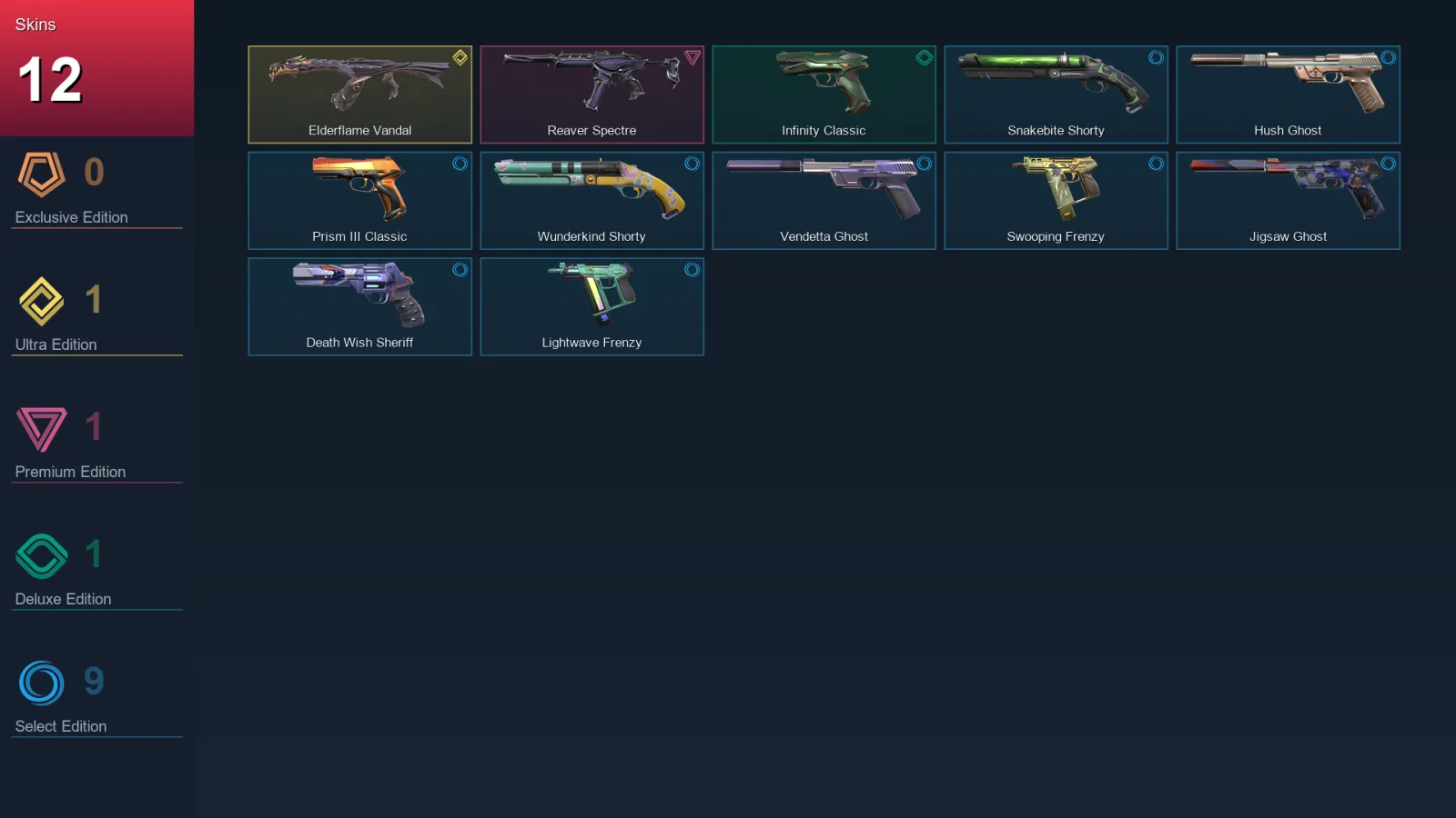 EU | Lv164 | Unranked | 12 Skin | 21 Agent | 45 Buddy