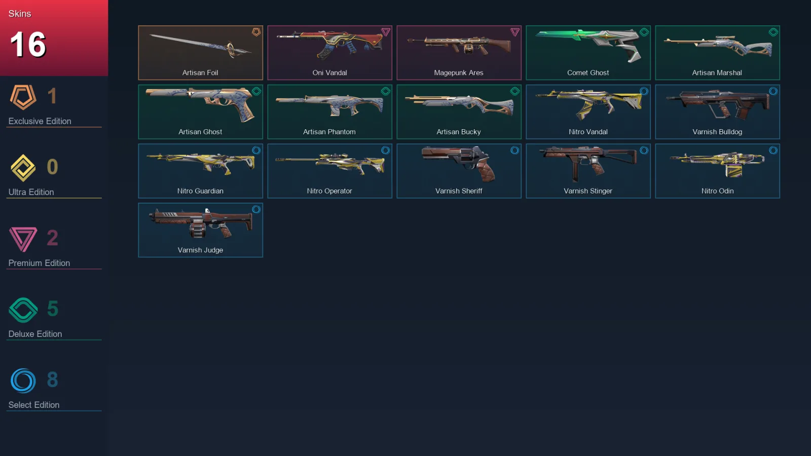 AP | Lv94 | Unranked | 16 Skin | 26 Agent | 46 Buddy