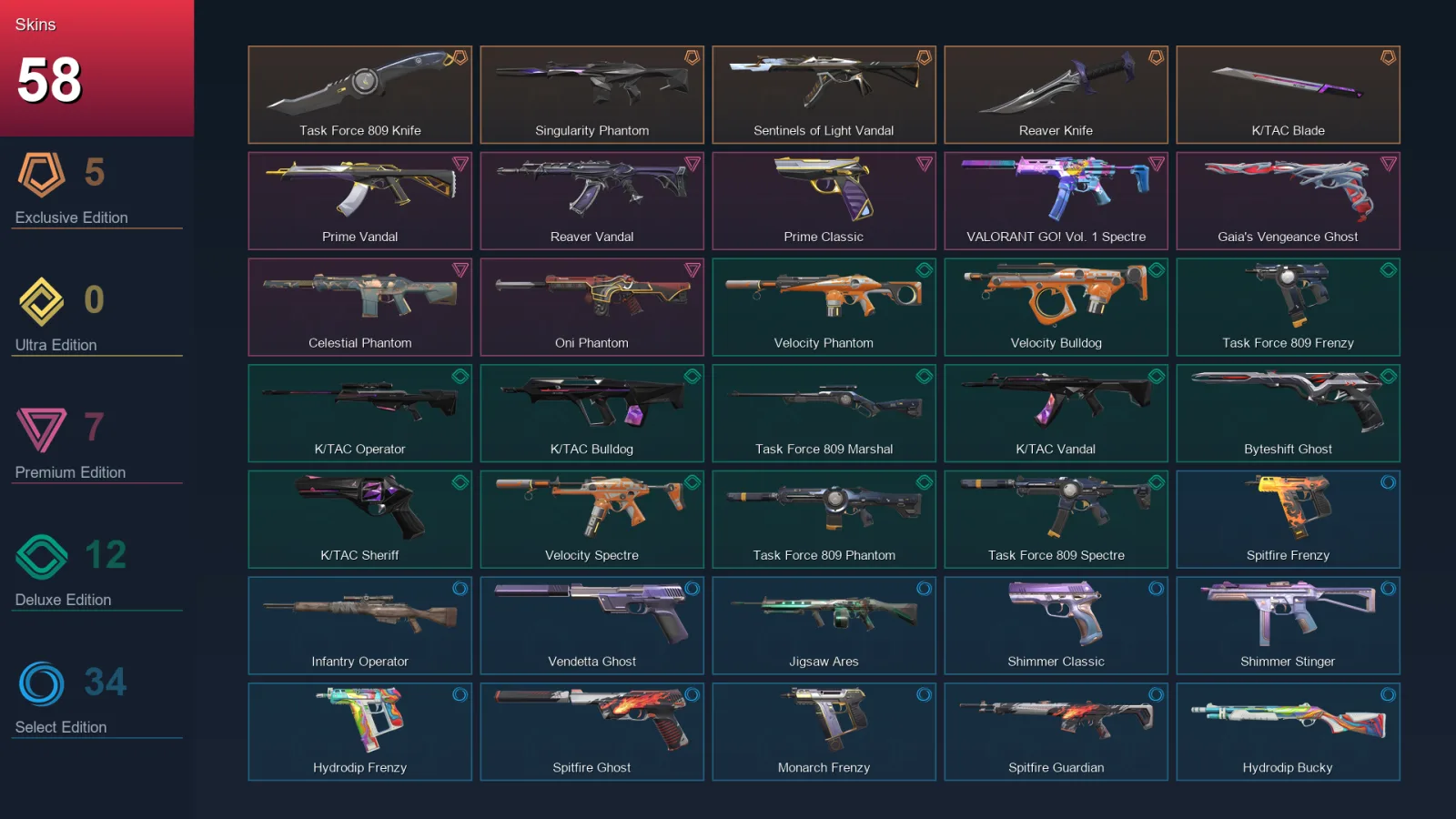 LA | Lv232 | Unranked | 58 Skin | 29 Agent | 118 Buddy