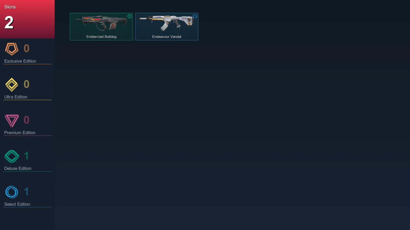 EU | Lv5 | Unranked | 2 Skin | 6 Agent | 1 Buddy — Emberclad Bulldog
