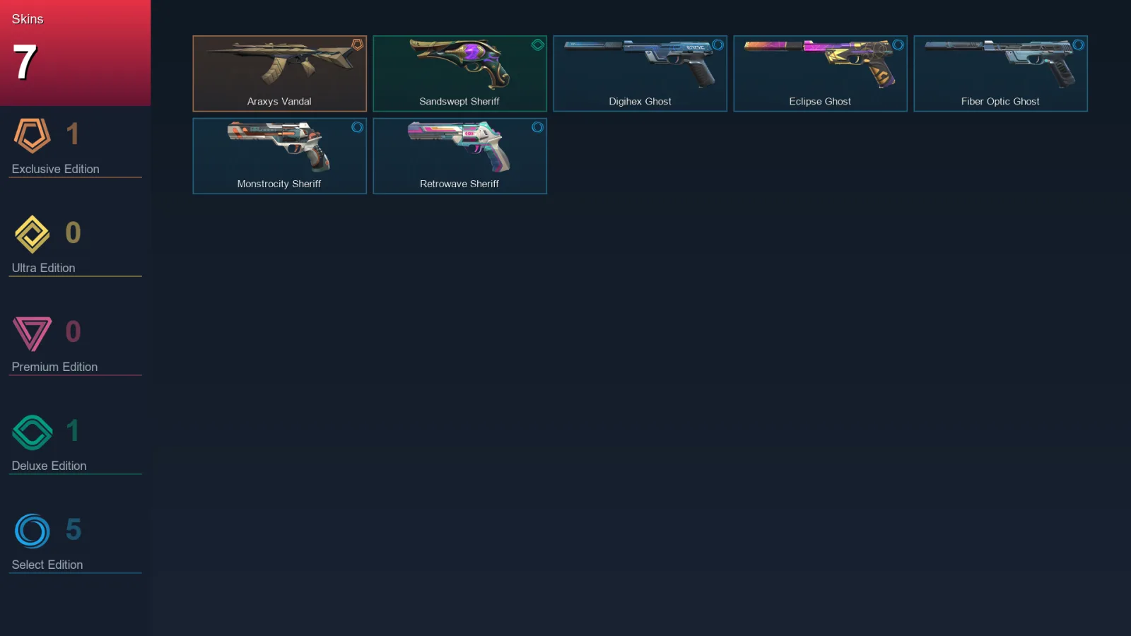 AP | Lv148 | Unranked | 7 Skin | 25 Agent | 57 Buddy