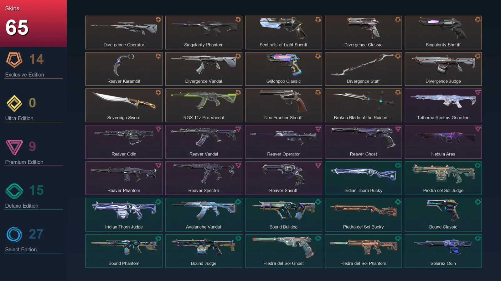 NA | Lv87 | Unranked | 65 Skin | 28 Agent | 53 Buddy