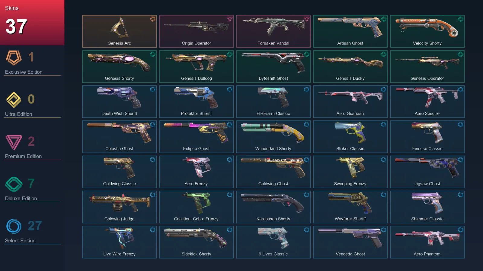 AP | Lv318 | Unranked | 37 Skin | 29 Agent | 112 Buddy