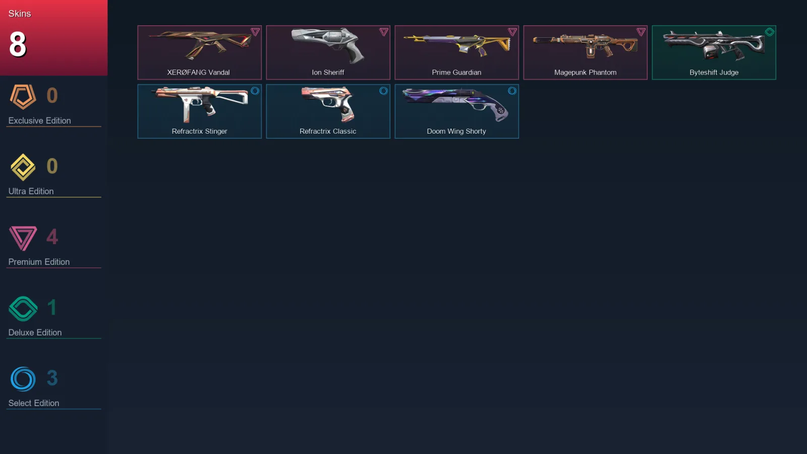 AP | Lv22 | Unranked | 8 Skin | 9 Agent | 12 Buddy