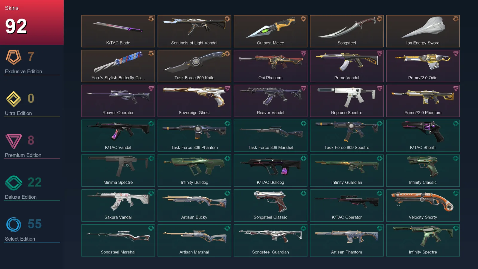 EU | Lv279 | Unranked | 92 Skin | 24 Agent | 116 Buddy — Valorant account