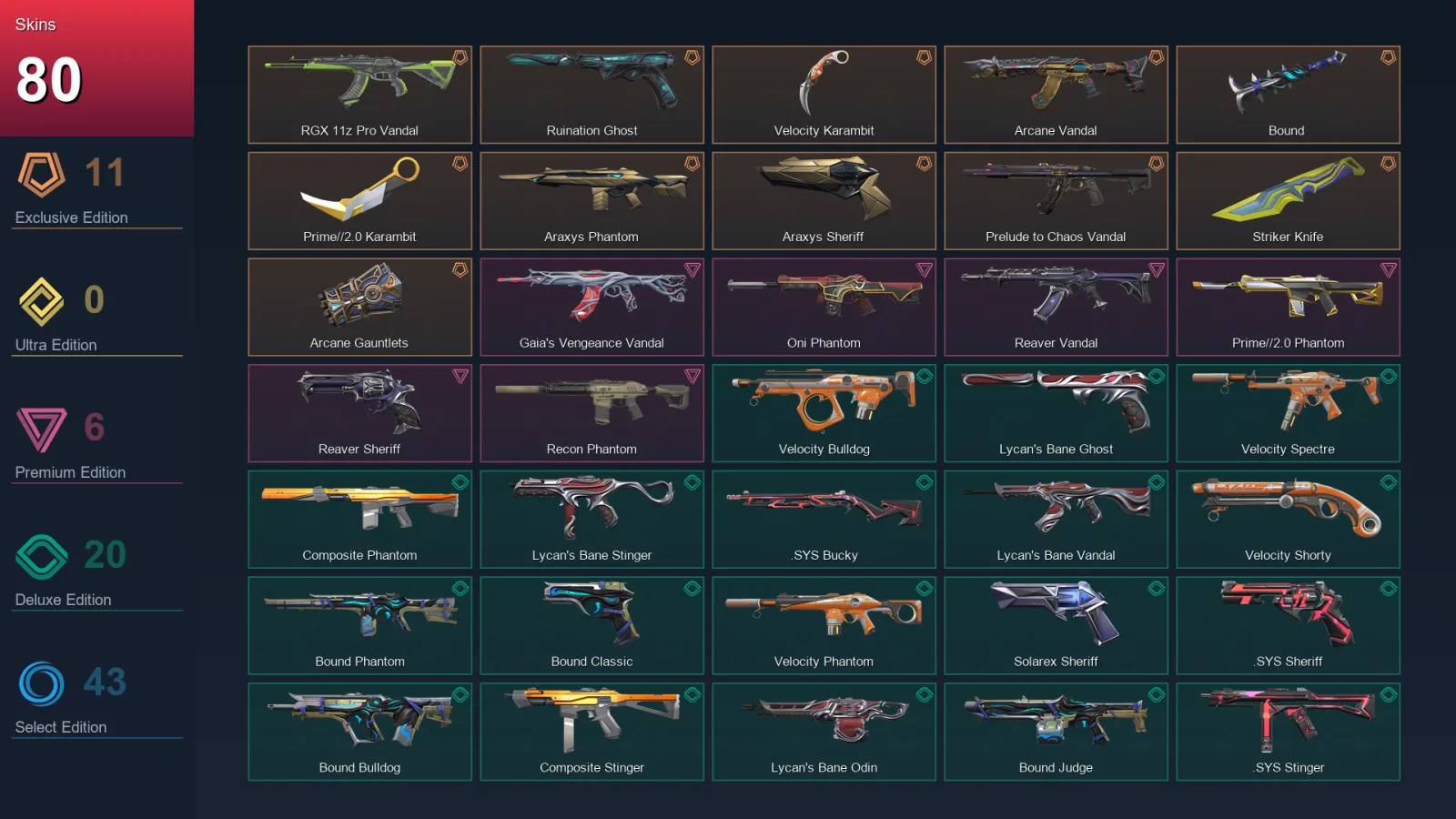 BR | Lv144 | Unranked | 80 Skin | 27 Agent | 97 Buddy — Valorant account