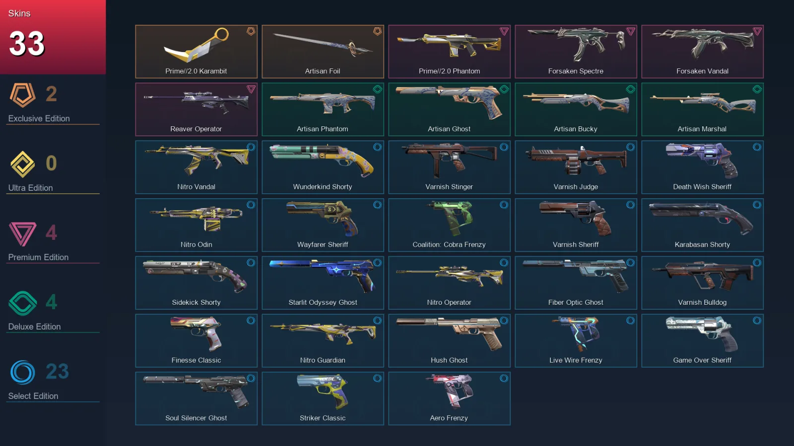 AP | Lv229 | Unranked | 33 Skin | 27 Agent | 97 Buddy