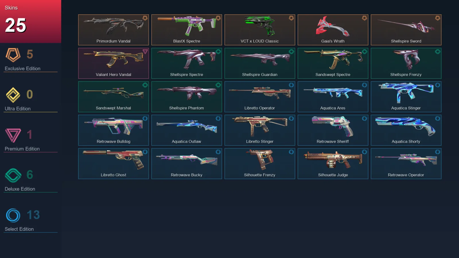 BR | Lv37 | Unranked | 25 Skin | 9 Agent | 26 Buddy