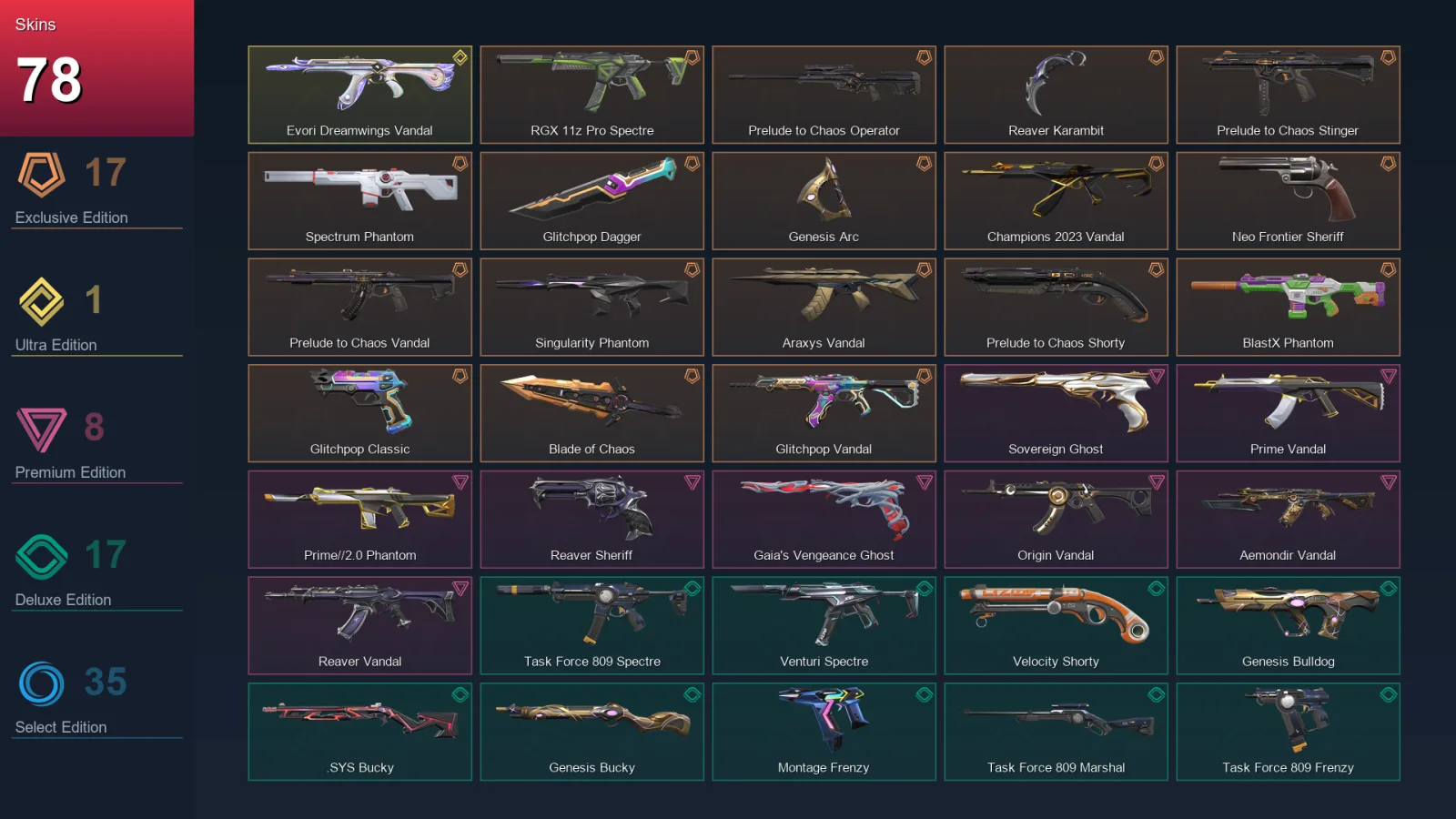 LA | Lv183 | Unranked | 78 Skin | 29 Agent | 91 Buddy